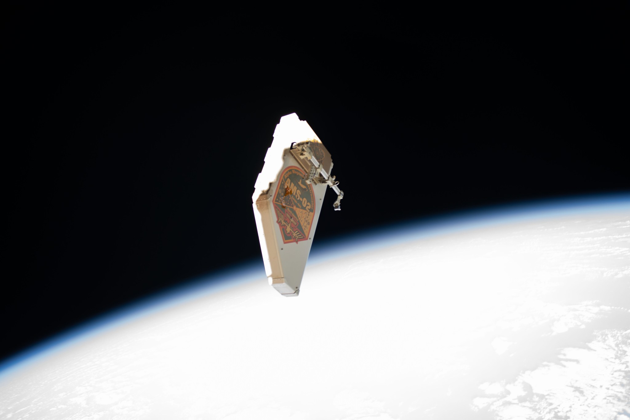 image of debris shield floating away