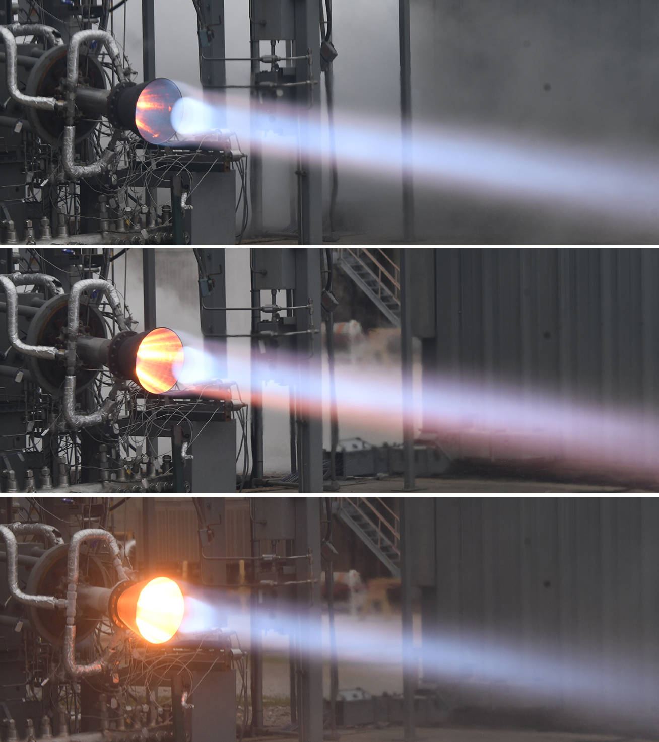 The Robotic Deposition Technology team completed the first phase of testing a 3D-printed metal thrust chamber assembly at NASA's Marshall Space Flight Center in Huntsville, Alabama. 