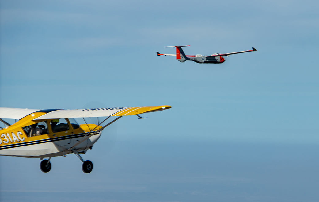 American Aerospace Technologies Inc.’s AiRanger unmanned aircraft system (UAS) flew with the Citabria plane