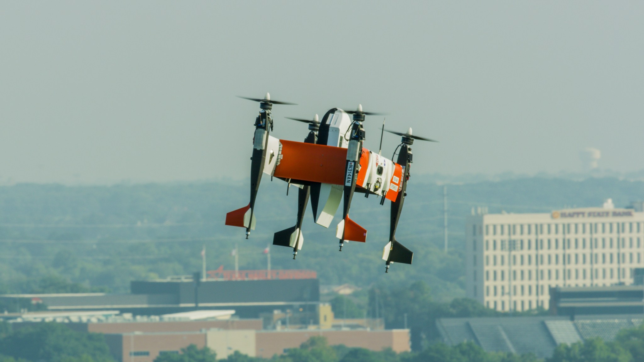 The Bell Textron Inc. APT 70 Unmanned Aircraft System in flight.