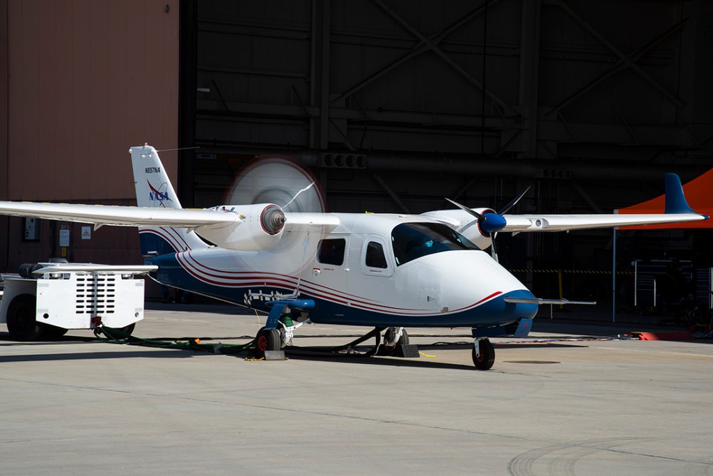 NASA's all-electric X-57 Maxwell continues to undergo high-voltage ground testing with successful spinning of the propellers