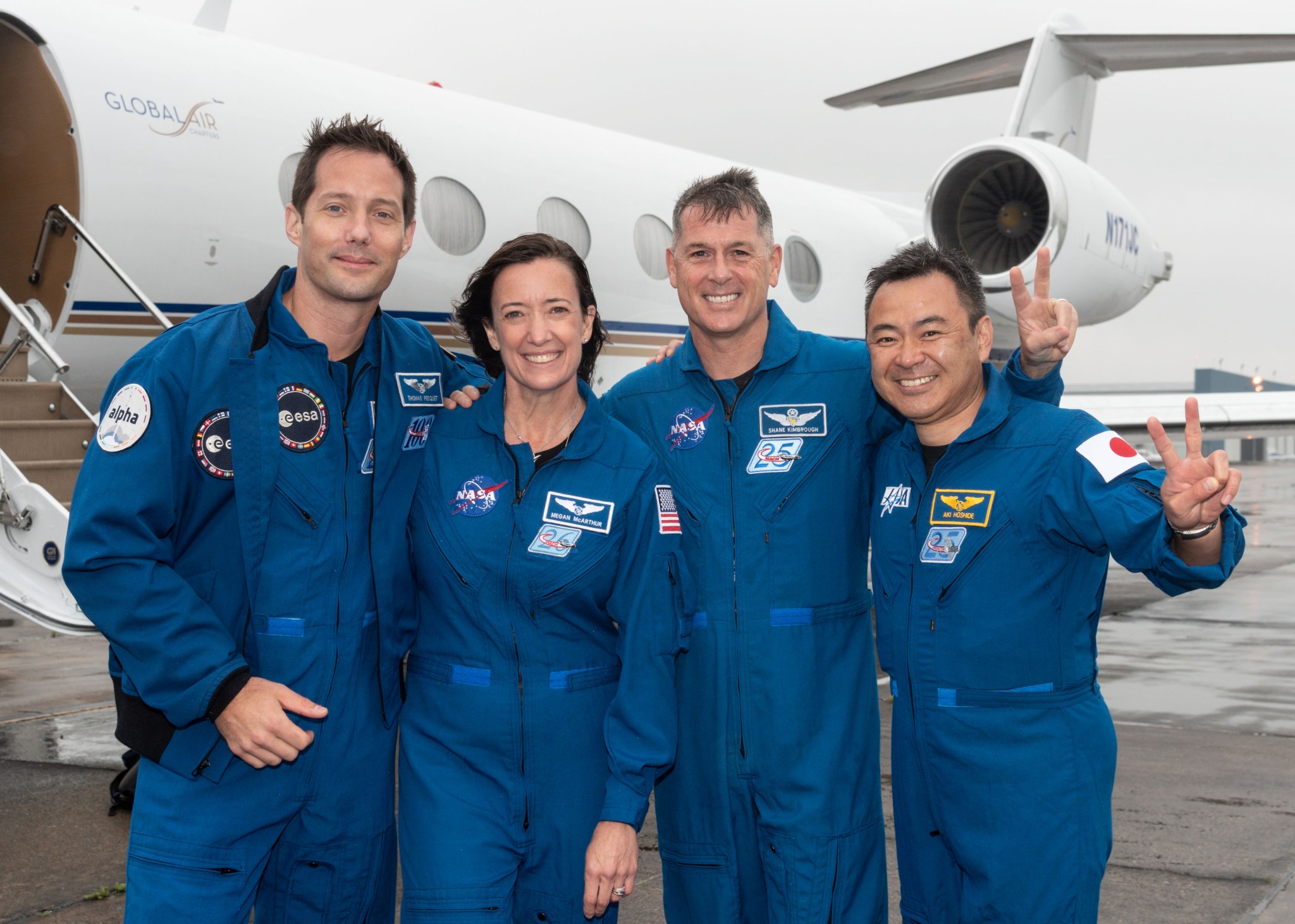 SpaceX Crew-2 crew Thomas Pesquet, Megan McArthur, Shane Kimbrough, and Akihiko Hoshide 