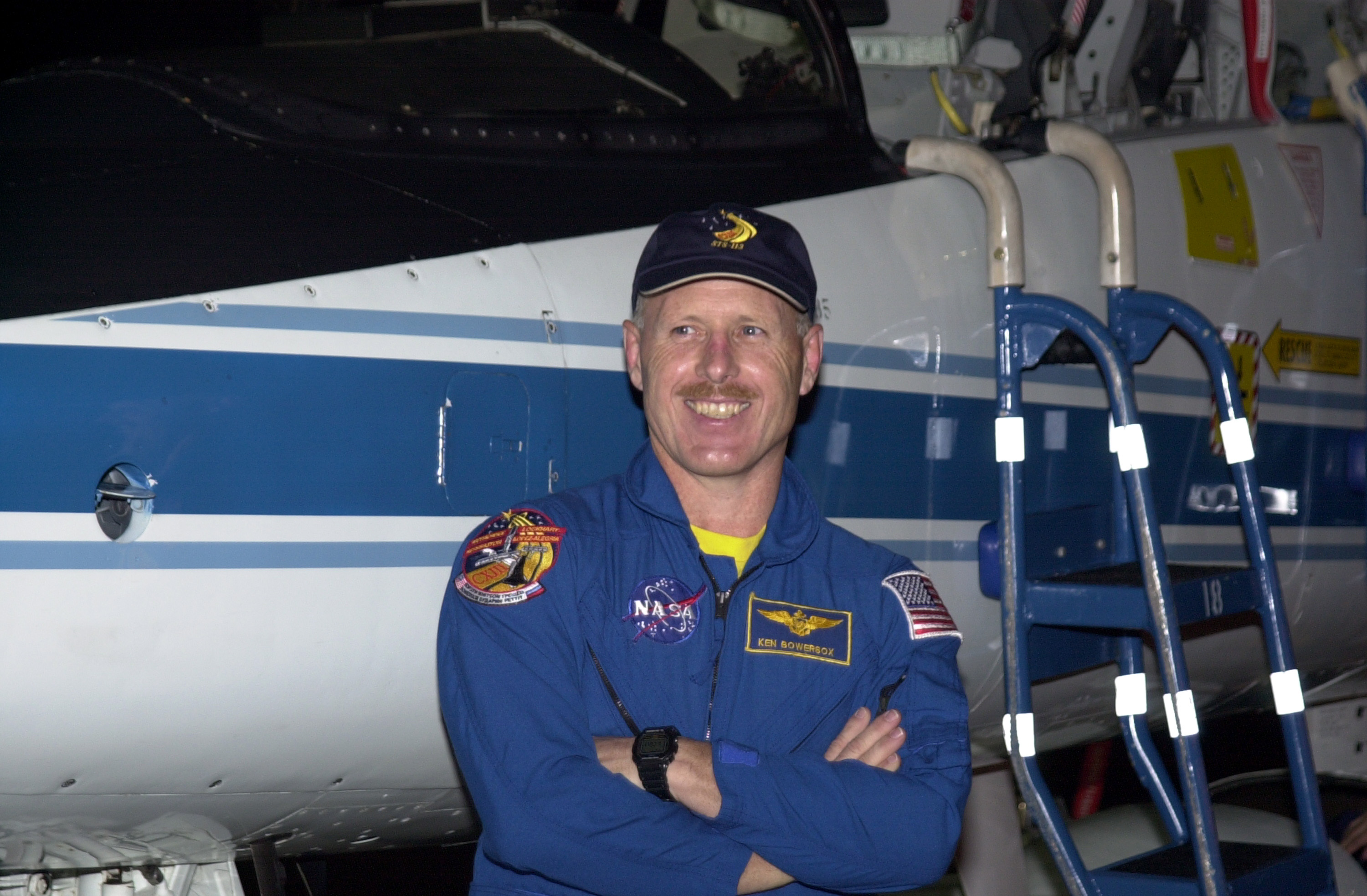 Ken Bowersox preparing for the launch of Expedition 6 on Space Shuttle Endeavour in 2003.