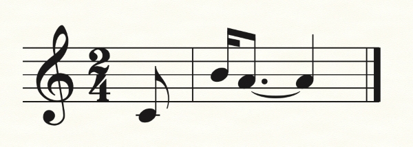 Musical notation for Lucy mission