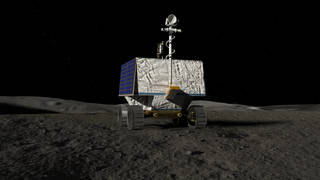 An illustration of NASA’s Volatiles Investigating Polar Exploration Rover, or VIPER. VIPER is a mobile robot that will roam around the Moon’s south pole looking for water ice. The VIPER mission will give us surface-level detail of where the water is and how much is available for us to use. This will bring us a significant step closer towards NASA’s ultimate goal of a sustainable, long-term presence on the Moon – making it possible to eventually explore Mars and beyond. Credits: NASA/Ames Research Center/Daniel Rutter