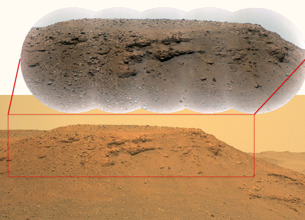 Composite image of Jezero Crater’s “Delta Scarp” 