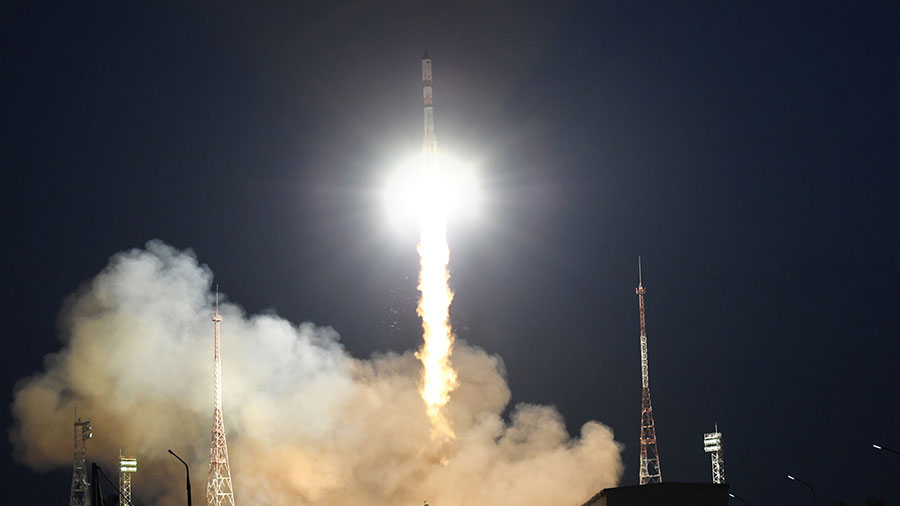 Russia's ISS Progress 78 resupply ship launches from the Baikonur Cosmodrome in Kazakhstan to the space station. Credit: Roscosmos