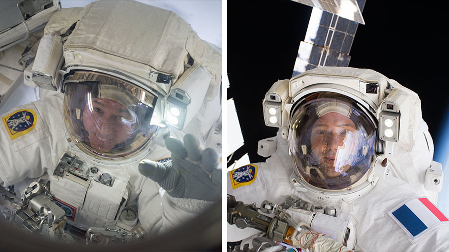 NASA astronauts Shane Kimbrough (left) and ESA astronaut Thomas Pesquet (right) are todayâs spacewalkers.