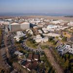 Aerial view of the buildings that make up the Ames Research Center (ARC) campus