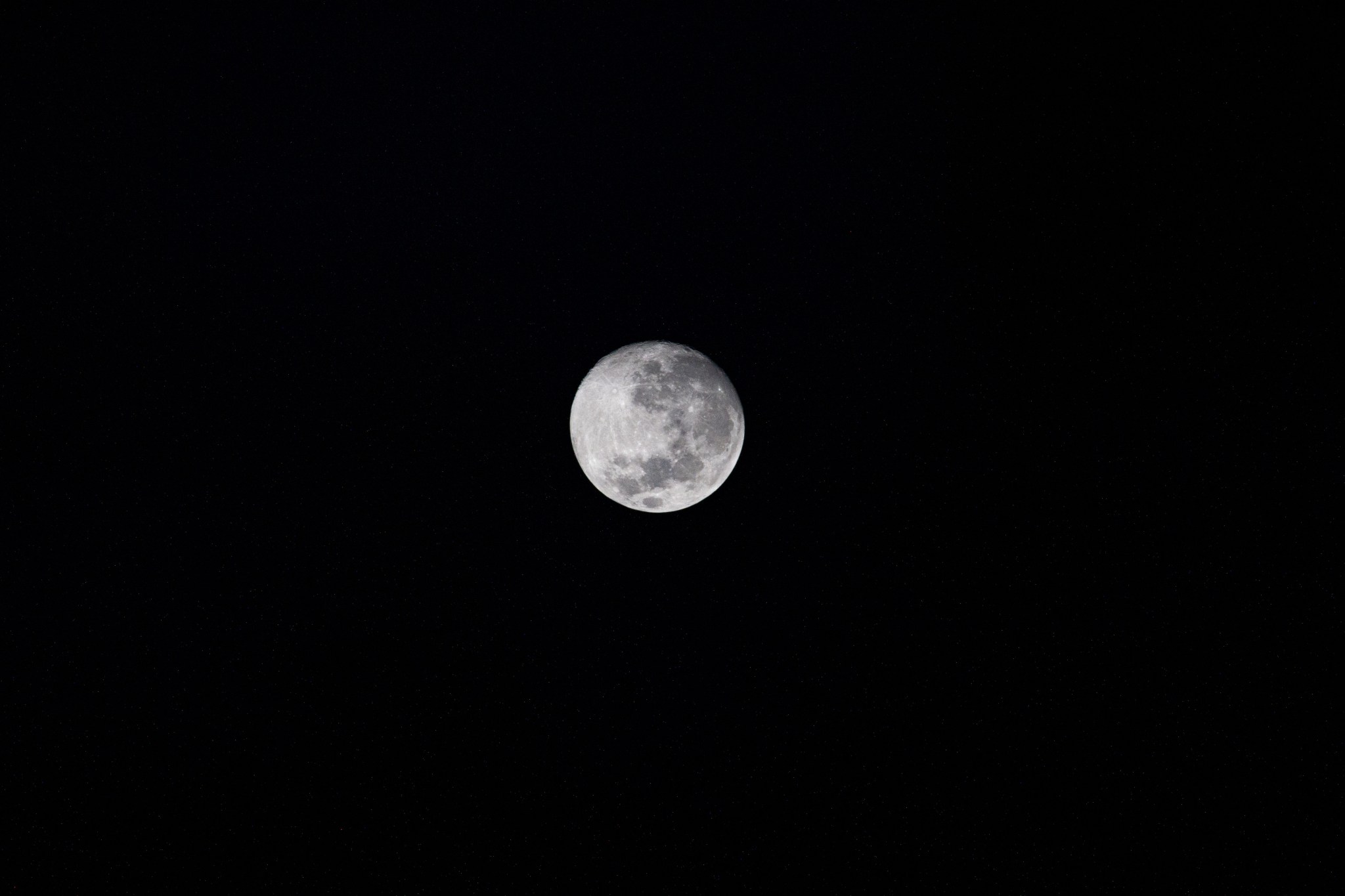 A waxing gibbous moon.