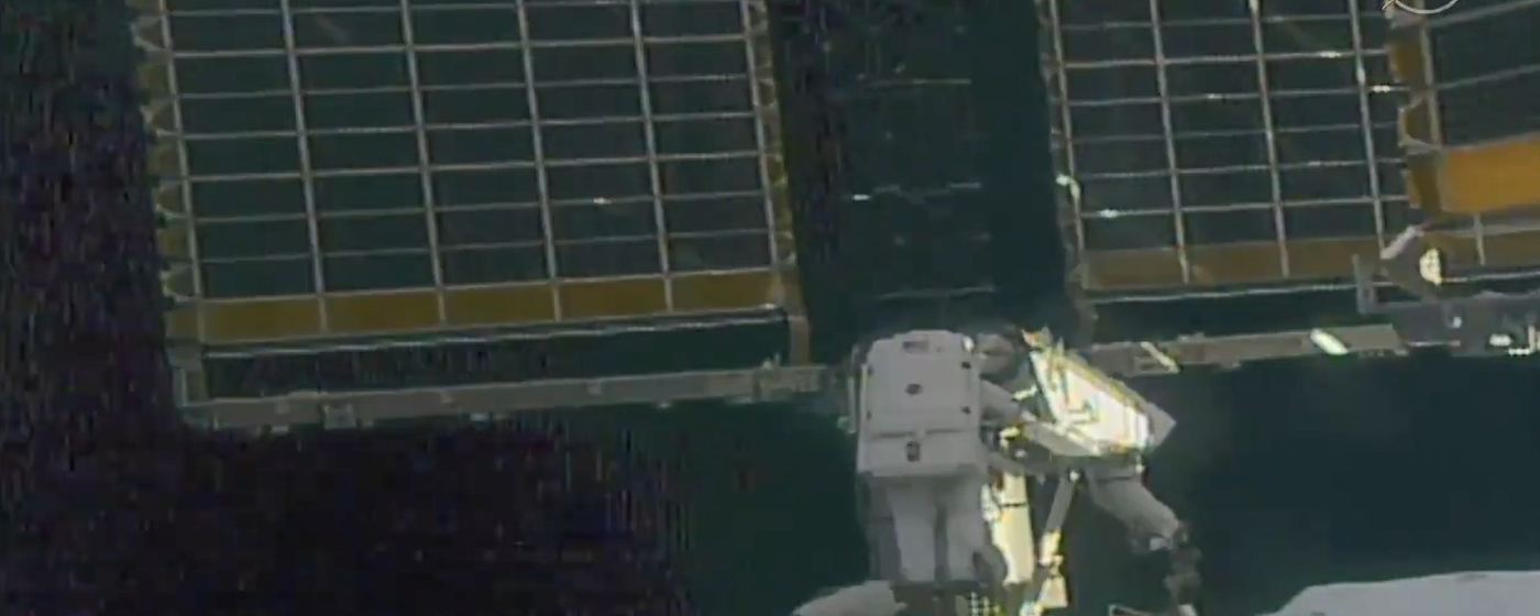 Astronauts Install 1st of 2 New Solar Array for Space Station