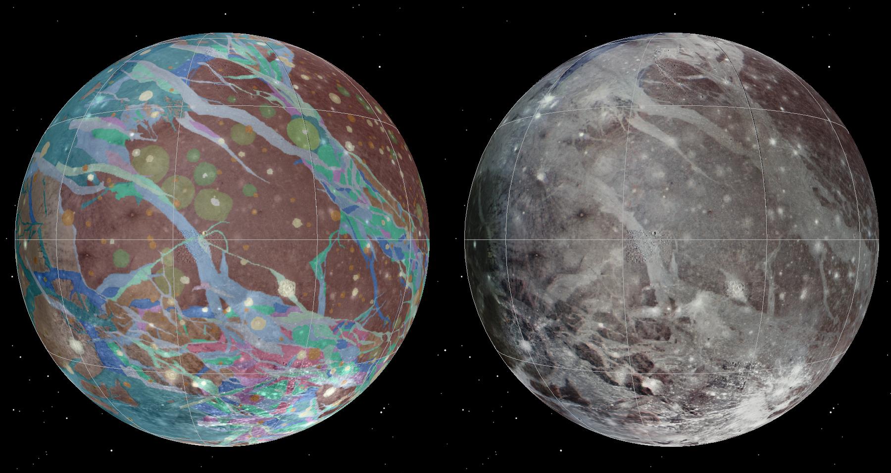 Mosaic and geologic maps of Jupiter’s moon Ganymede