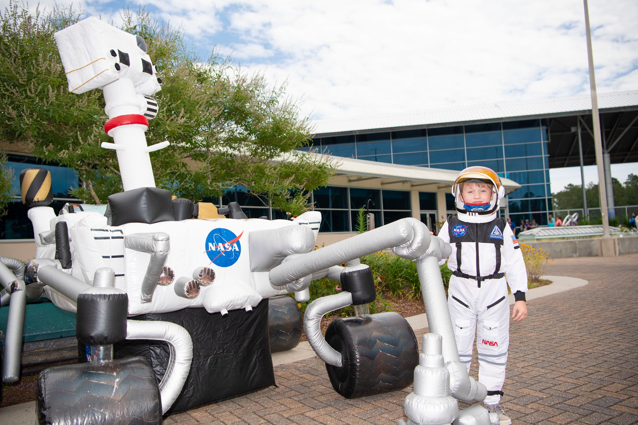 inflatable Mars Rover outside of INFINITY Science Center