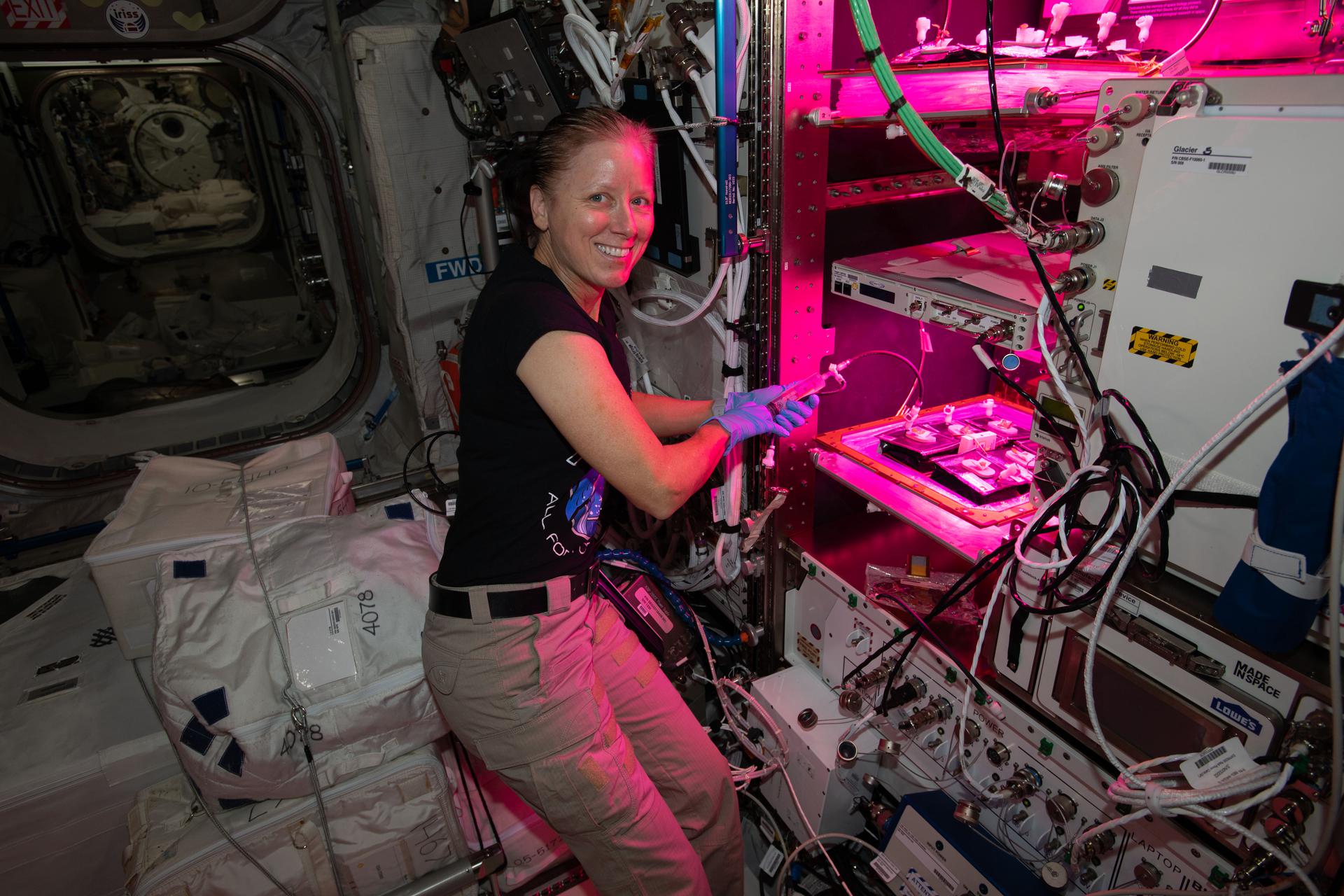 NASA astronaut Shannon Walker on the International Space Station 