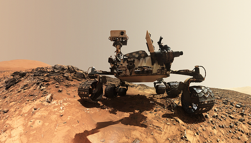 Rover on martian surface.