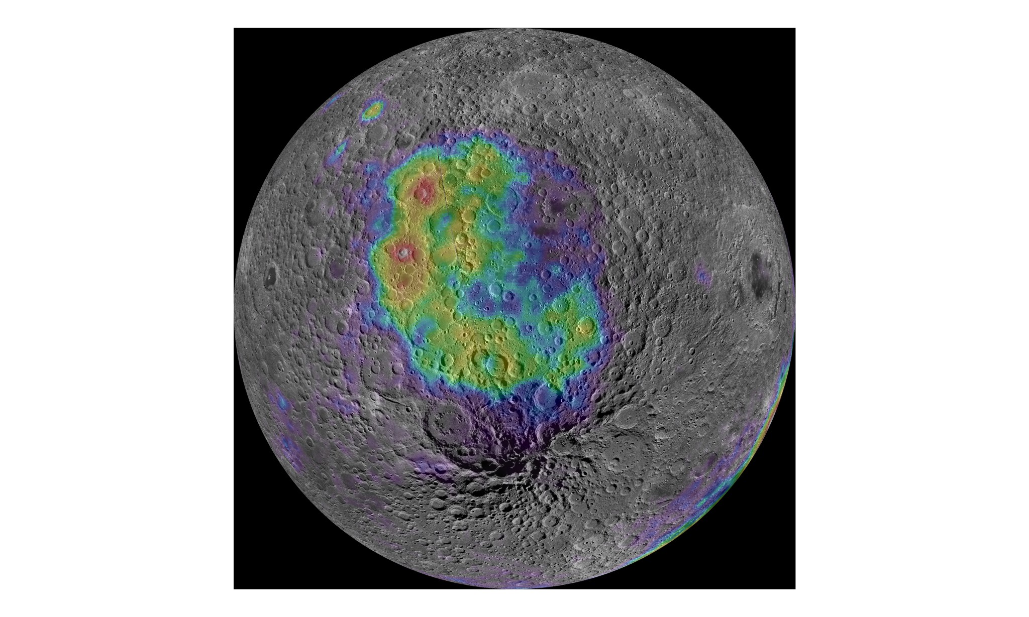 Map of mantle locations on Moon's surface