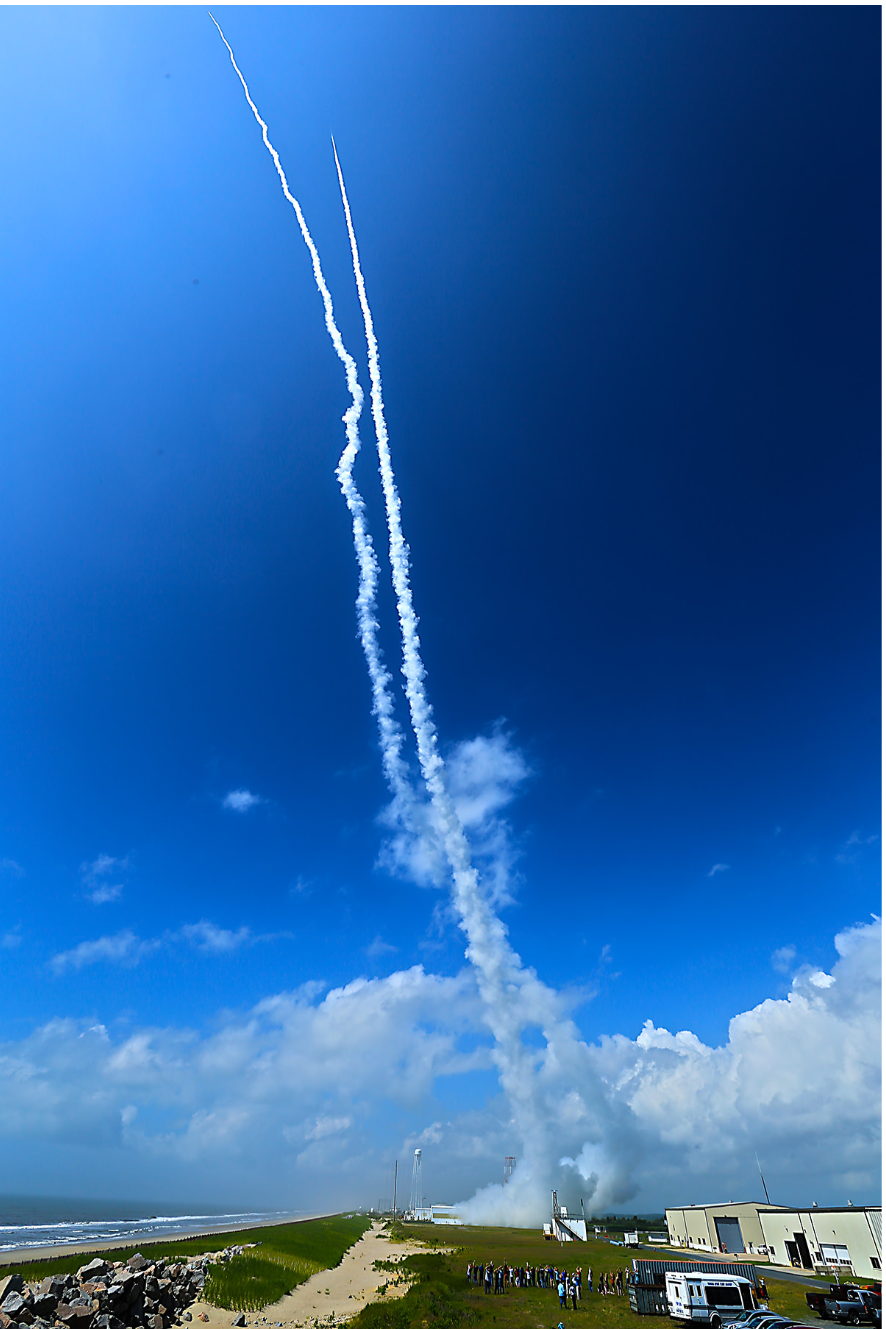 image of rocket launch from Wallops Flight Facility