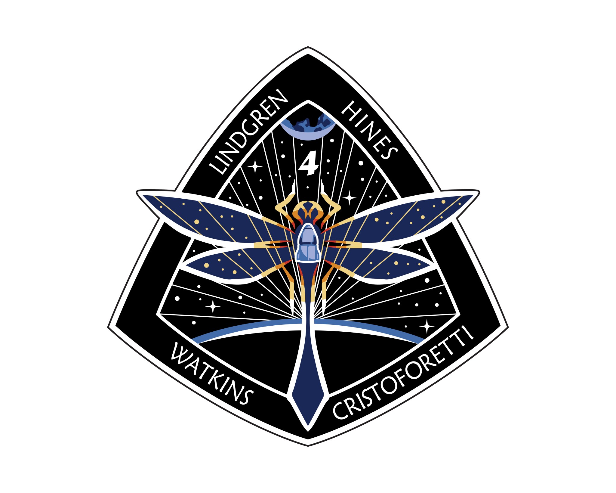 The insignia representing the SpaceX Crew-4 mission