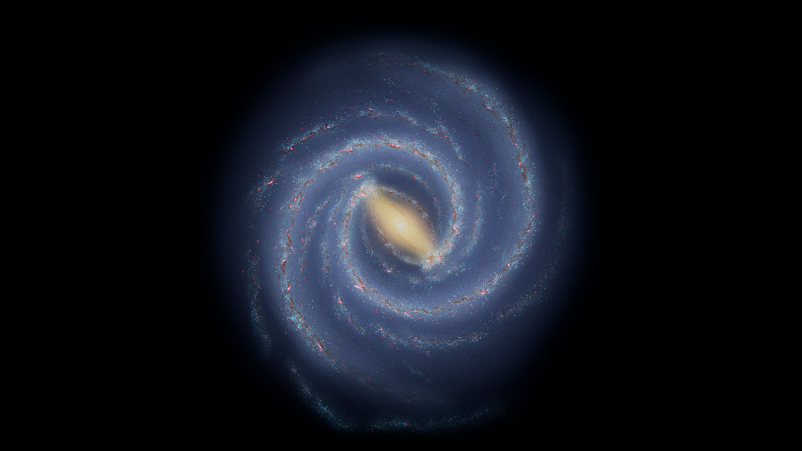 Illustrations shows the  structure of the Milky Way