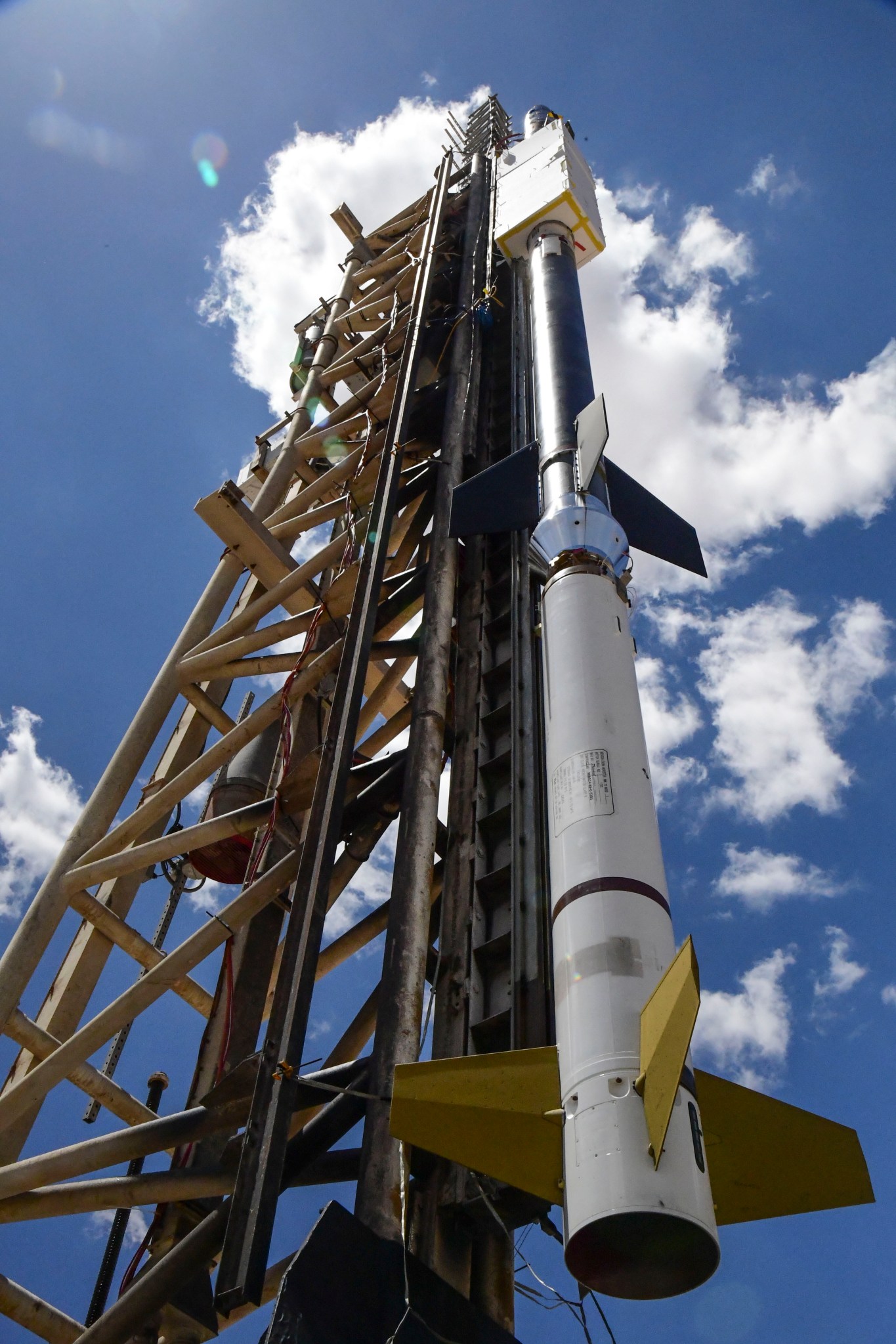 NASA’s MaGIXS sounding rocket mission awaits launch on the pad at White Sands Missile Range in New Mexico.