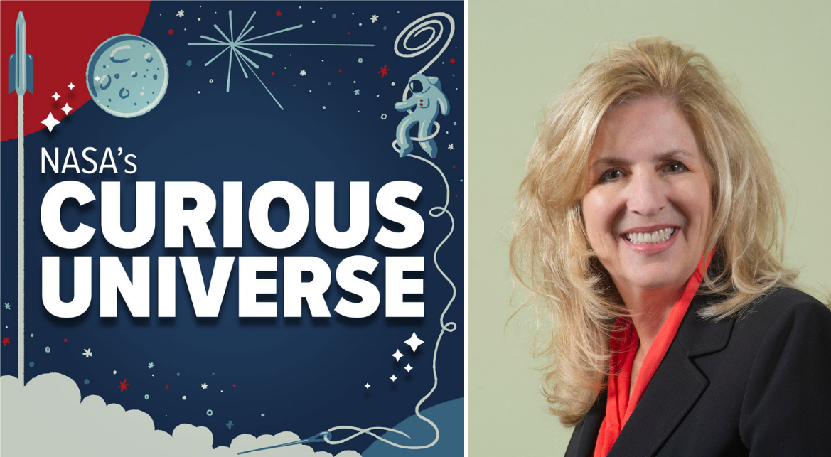 Graphic for Sharon Cobb appearance on NASA's Curious Universe podcast.