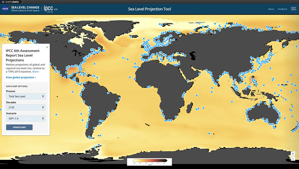 A new visualization tool will make data on future sea level rise from the Intergovernmental Panel on Climate Change more easily accessible