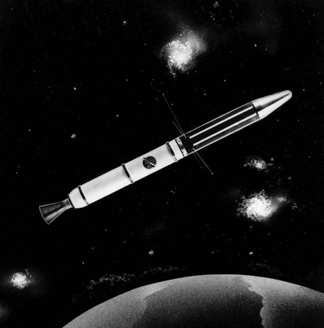 A vintage JPL graphic celebrating the Explorer 1 satellite