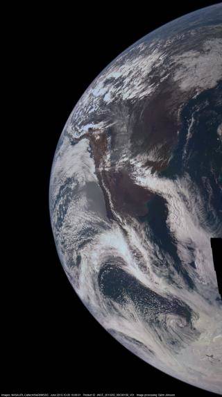 Photograph of Earth taken by Juno