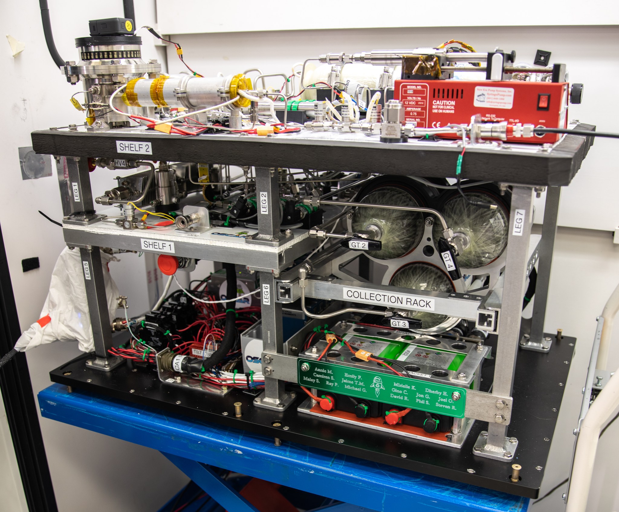 Members of the Orbital Syngas Commodity Augmentation Reactor (OSCAR) team perform ground testing at NASA’s Kennedy Space Center in Florida.