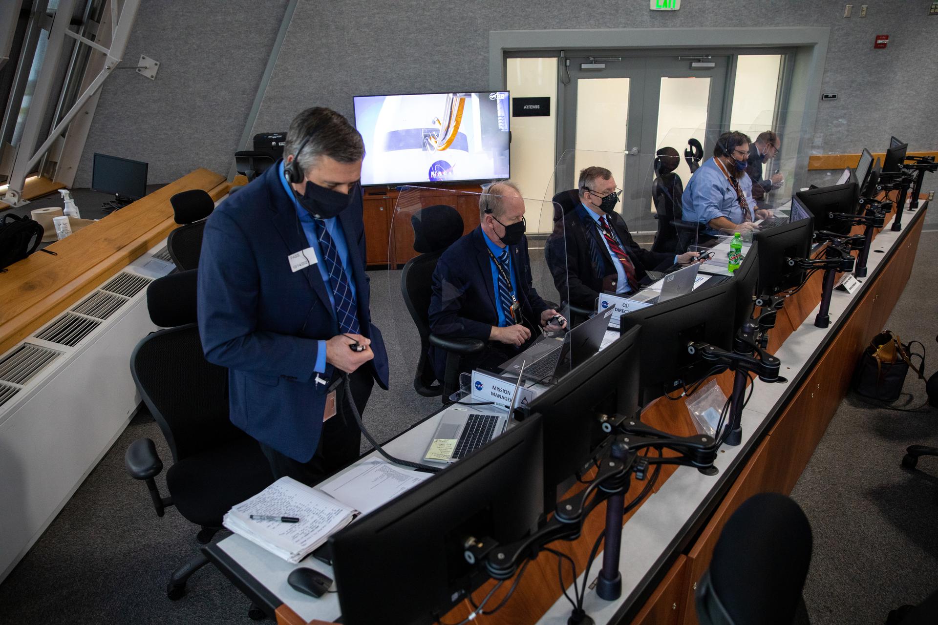 Members of NASA’s mission management team, launch team, and contractor Jacobs participate in the 11th terminal countdown simulation.