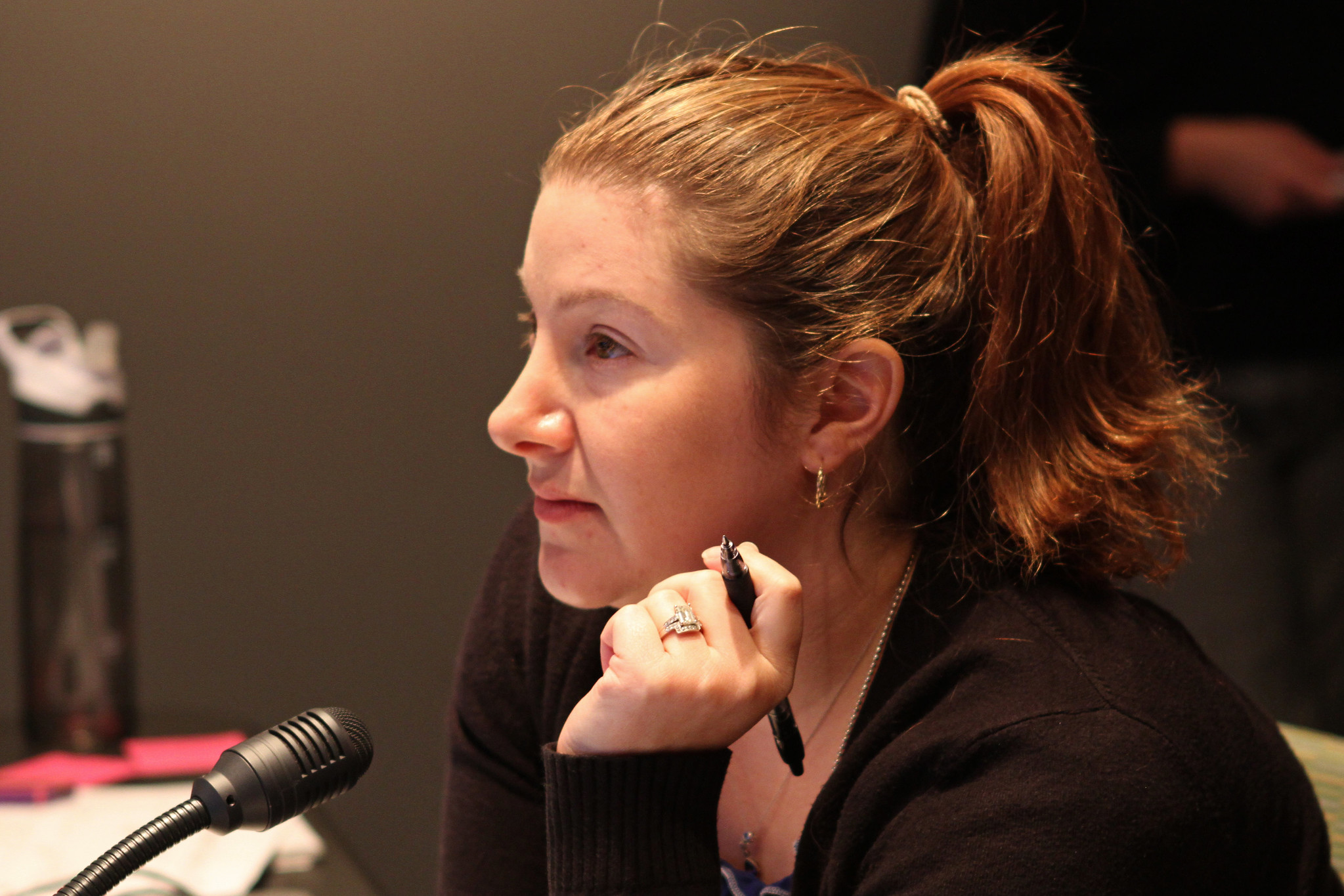 Michelle Handleman in the control room.