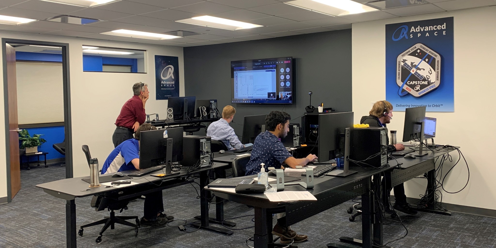 The Advanced Space team performs the third operations readiness test at the CAPSTONE mission operations center in Westminster, Colorado. 