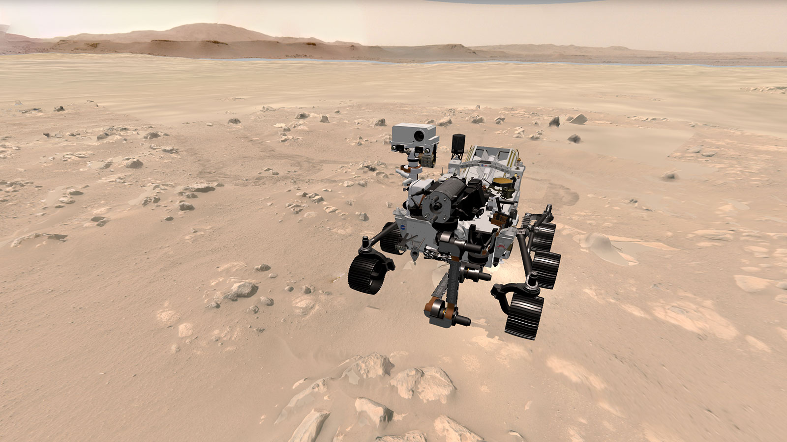 3D model of the rover on 3D landscape 