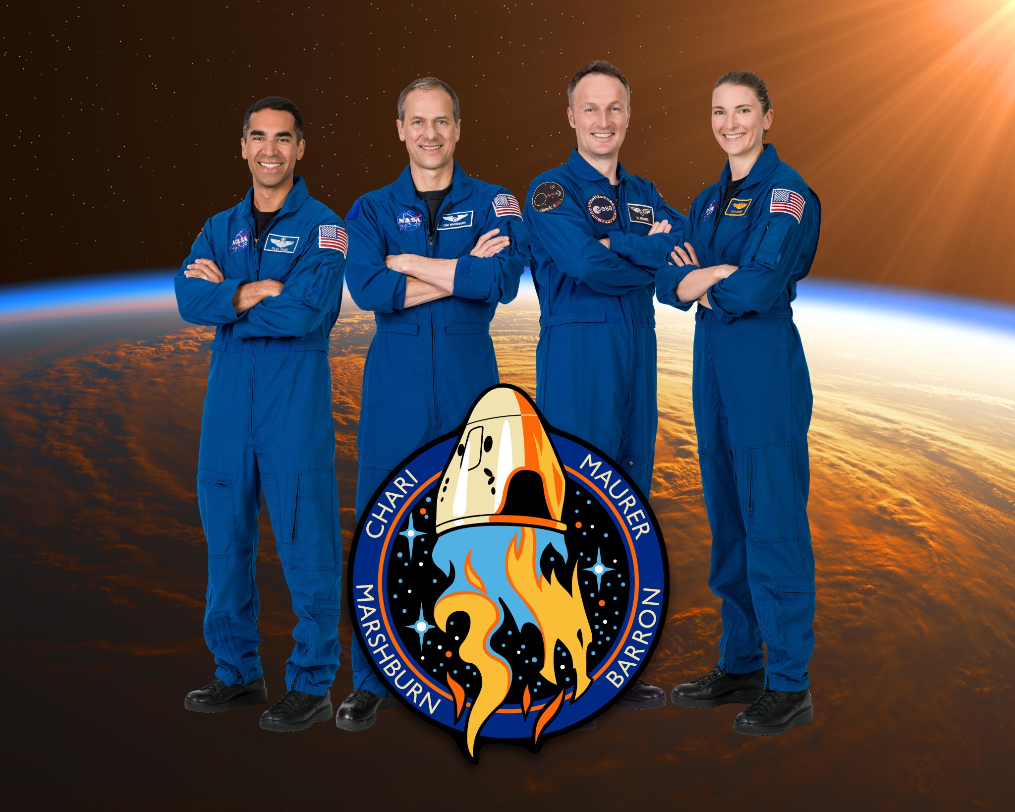 Official crew portrait of the SpaceX Crew-3 mission