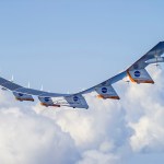 The AeroVironment Helios high-altitude, solar-powered aircraft flies in Kauai, Hawaii