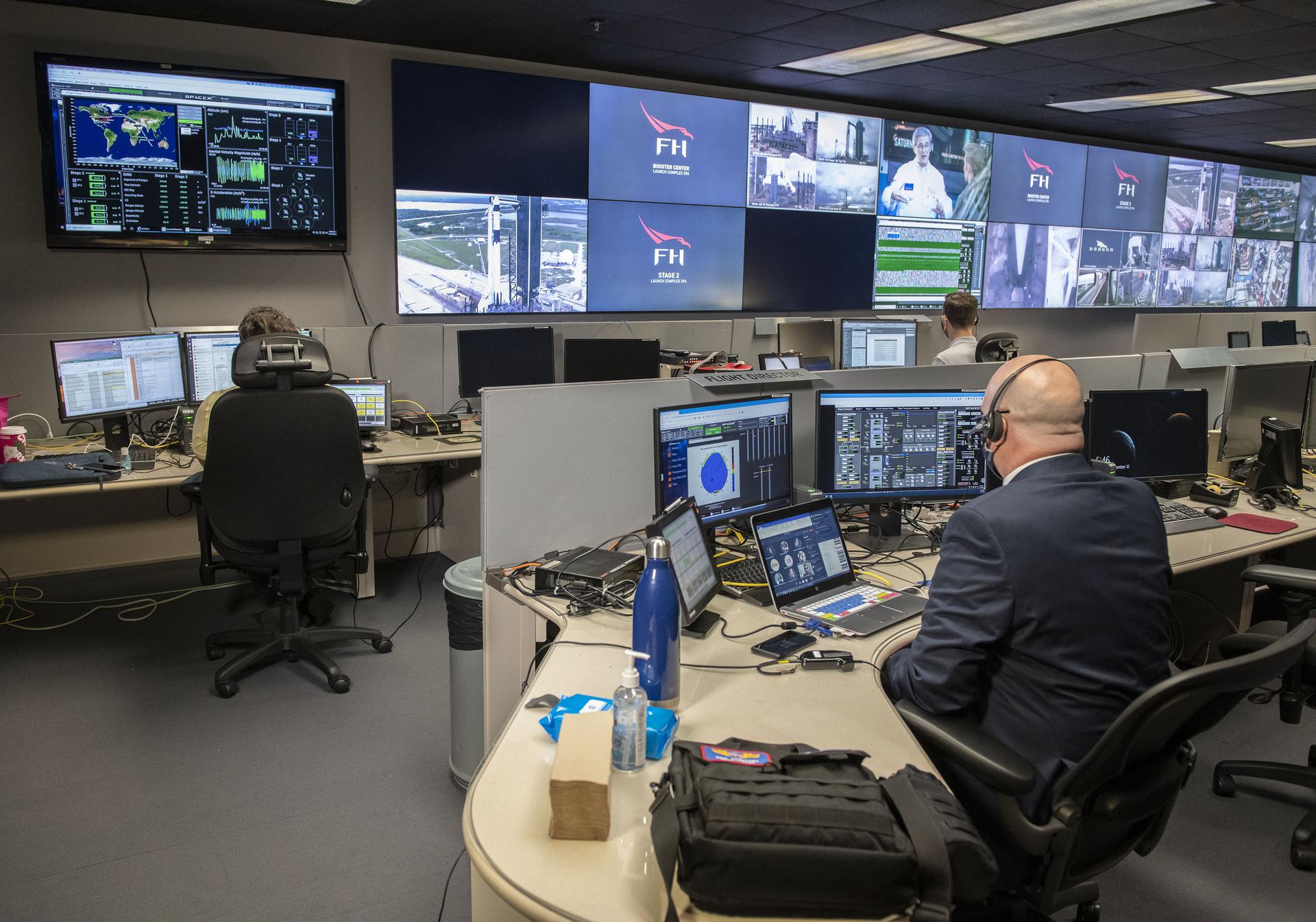 Marshall teams help monitor launch conditions for the Crew-1 mission from the Huntsville Operations Support Center. 