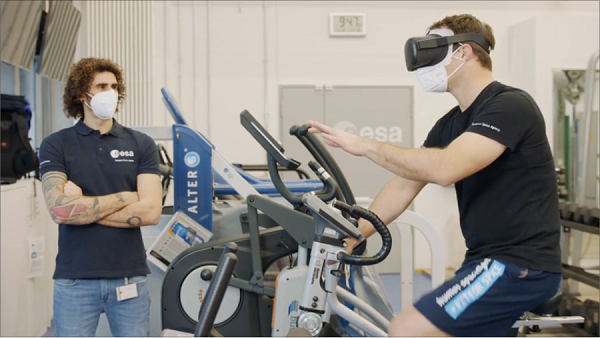image of astronaut testing VR experiment