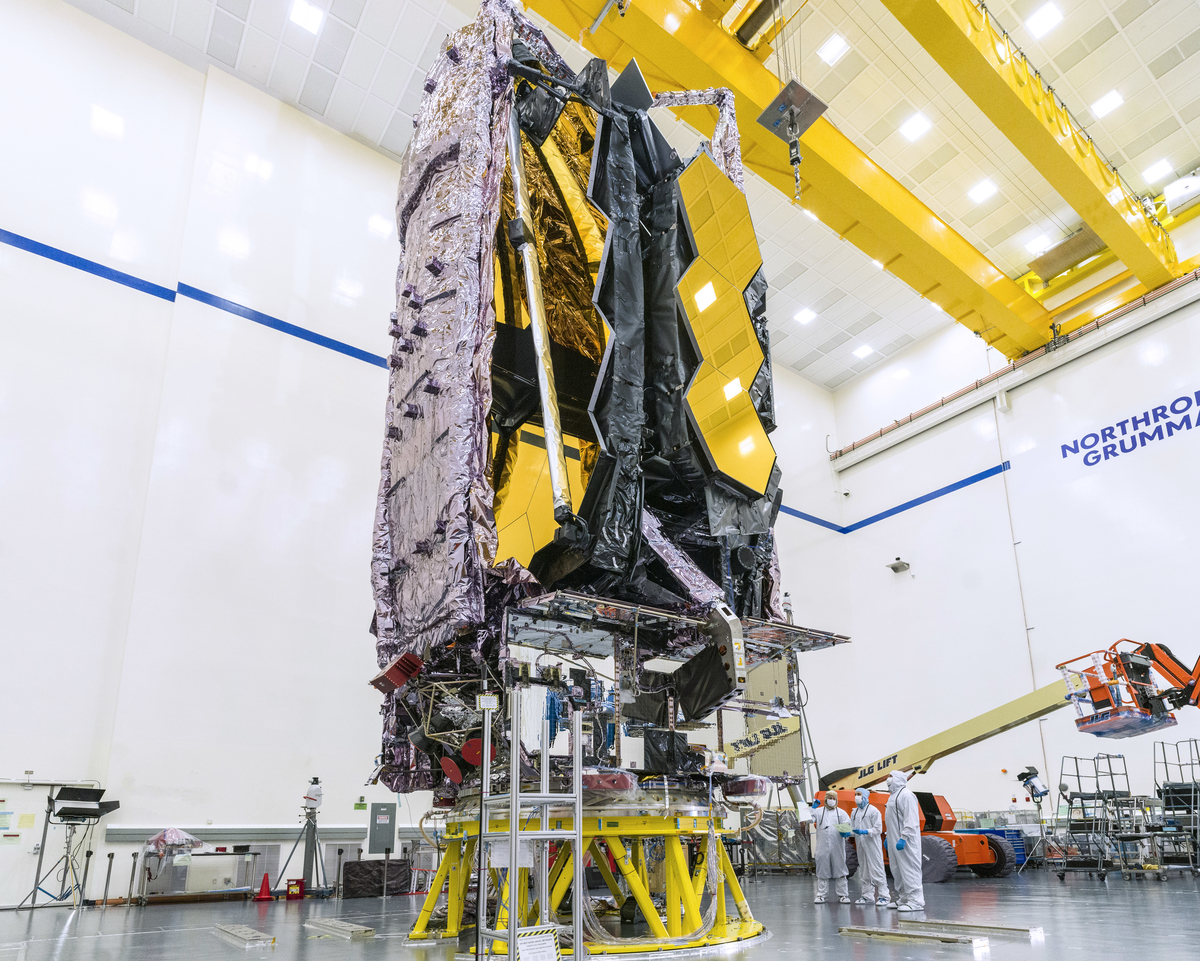 NASA's James Webb Space Telescope is seen here being prepared for shipment to its launch site.
