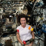 NASA astronaut Megan McArthur enjoys fresh food on the International Space Station.