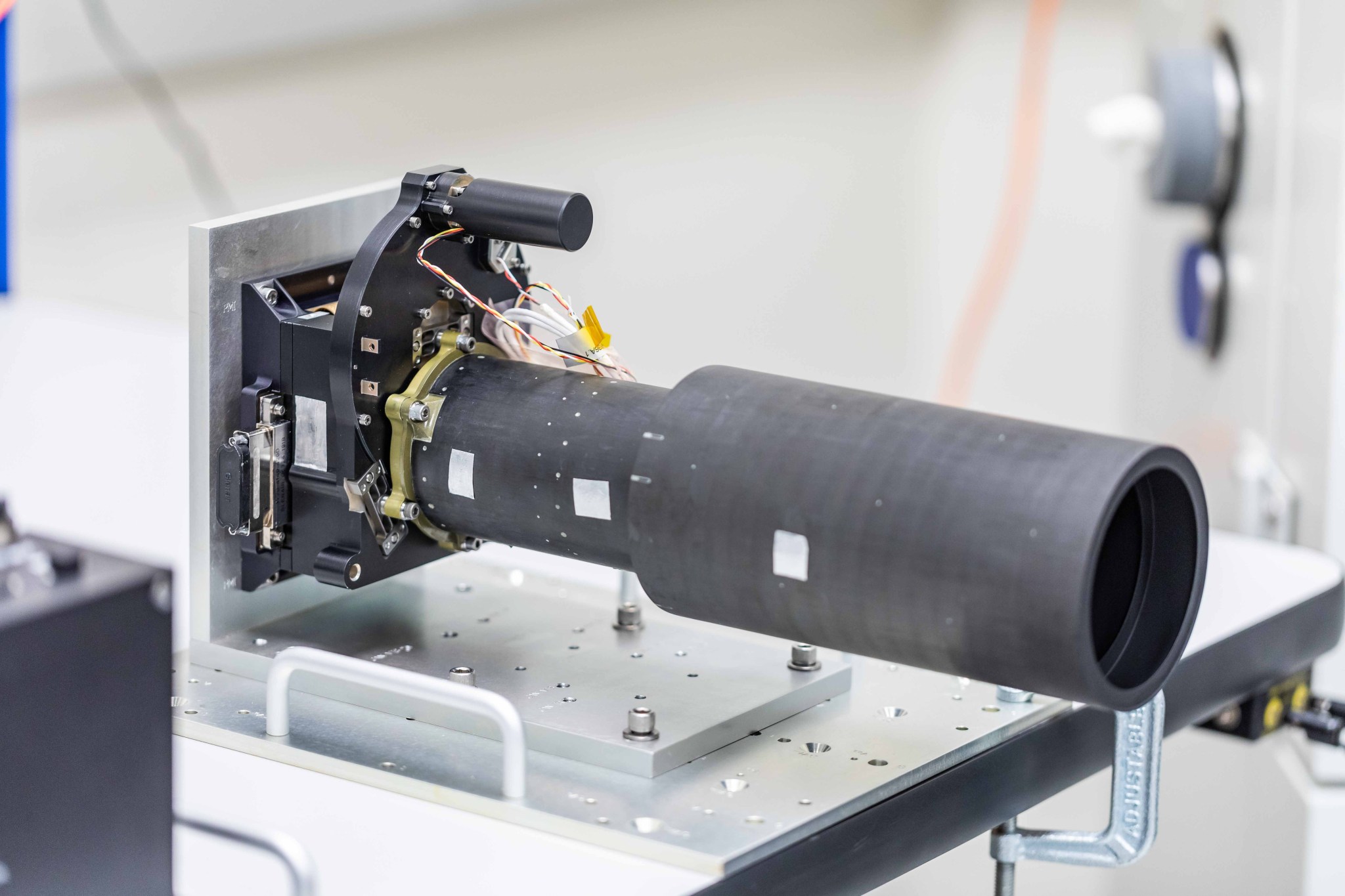 Engineers at NASA’s Jet Propulsion Laboratory in Southern California integrate the magnetometer instrument into the agency’s Psyche spacecraft on June 28, 2021.