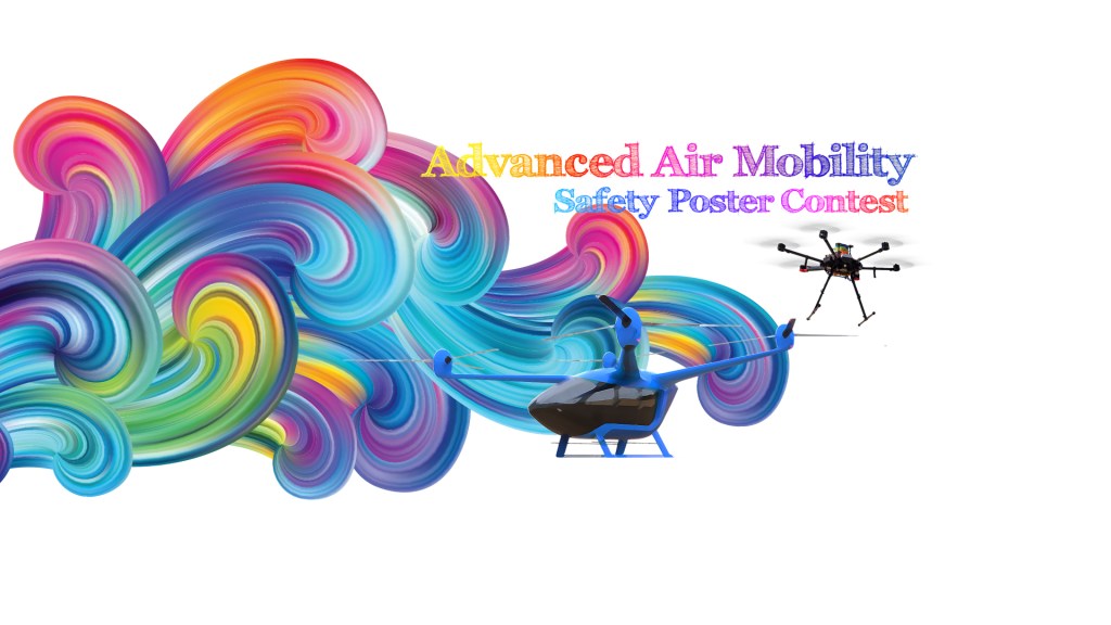 Colorful paint swirls on the left with a painted drone and rotorcraft vehicle.