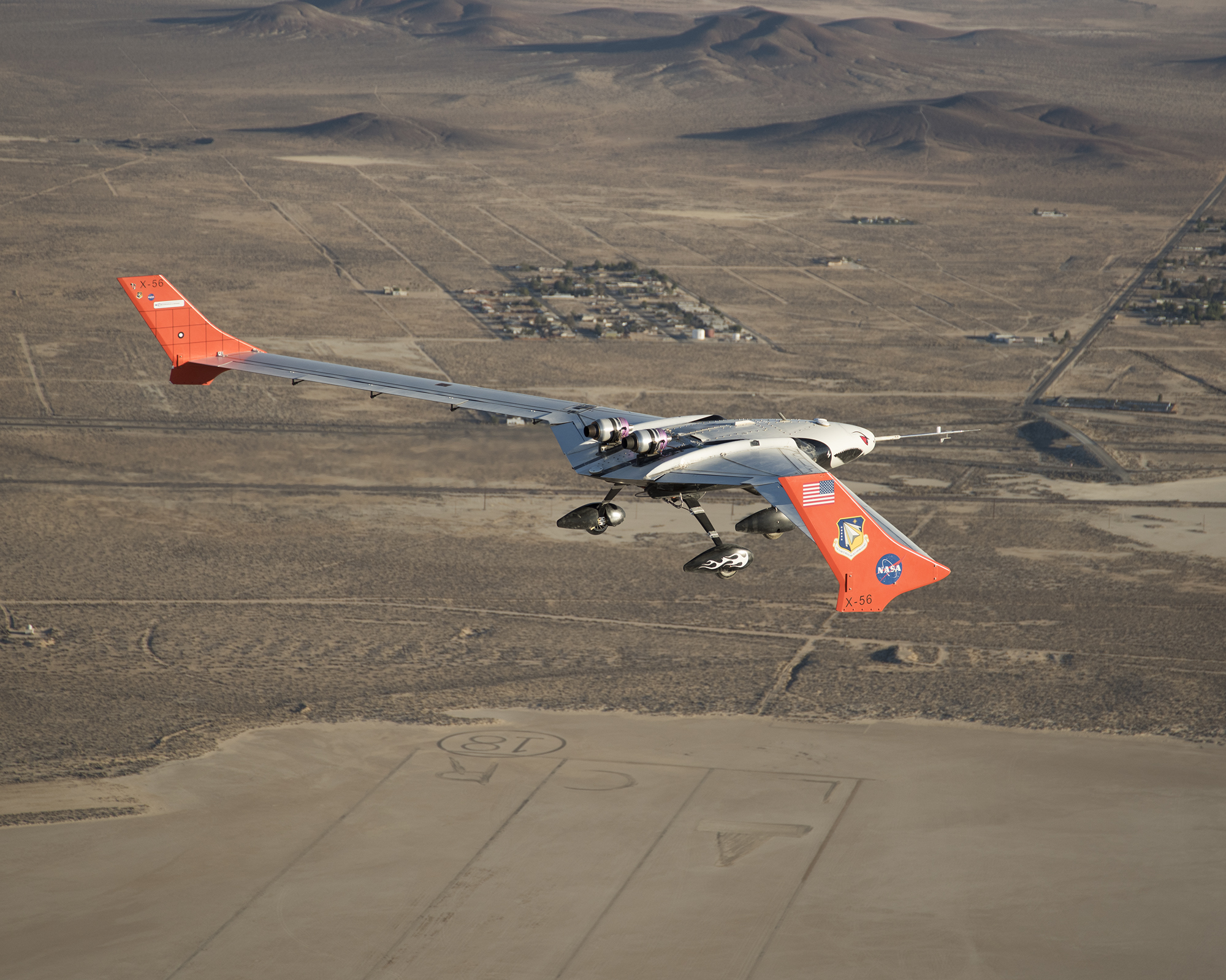 The X-56A flies a mission Oct. 18, 2018.