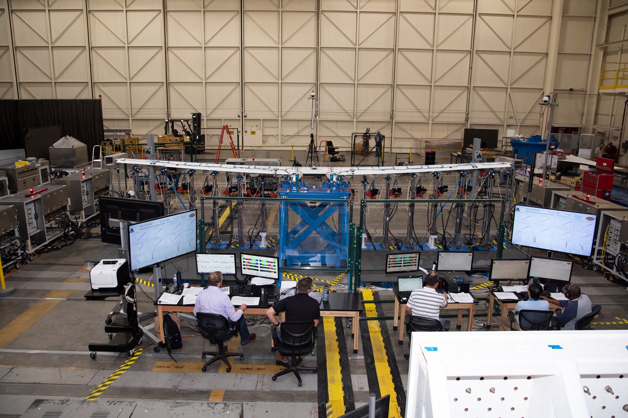 The X-57 distributed electric aircraft wing completed its testing at AFRC