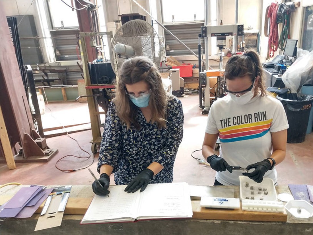 Dr. Maria Katzarova (left), associate scientist in the chemical and biomolecular engineering department at University of Delaware, and Jennifer Mills, a fourth-year PhD chemical engineering student