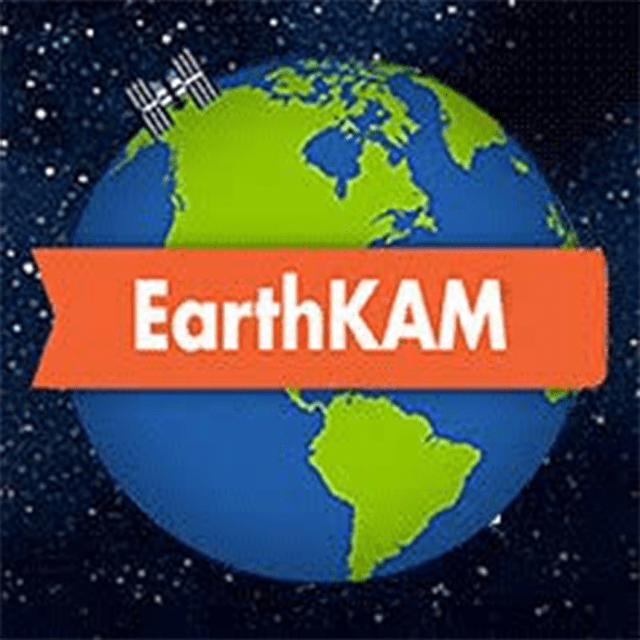 An illustration of a globe with the words EarthKAM