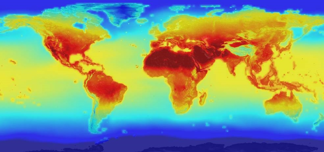 Map of NASA global climate data