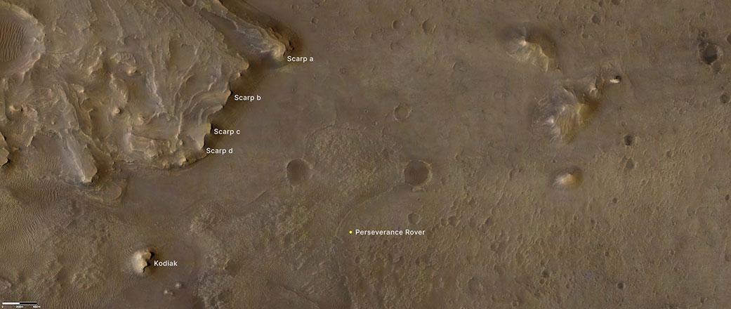 Locations of NASA’s Perseverance rover