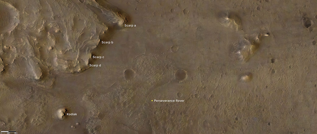 Locations of NASA’s Perseverance rover