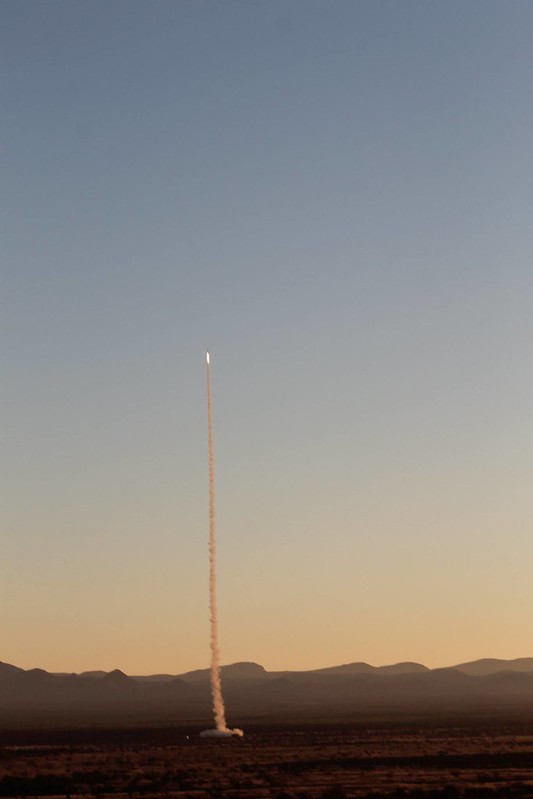 A rocket taking off