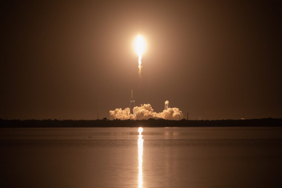 The SpaceX Falcon 9 rocket with the Crew Dragon lifts off from Launch Pad 39A at NASA's Kennedy Space Center in Florida on Nov. 10, 2021.